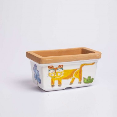 Fioriera gatto ceramiche de simone Folk VSPRGT Fioriera gatto ceramiche de simone Folk VSPRGT